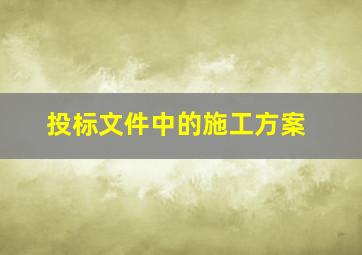 投标文件中的施工方案