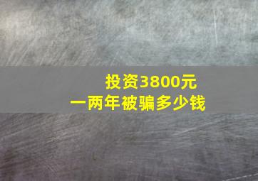 投资3800元一两年被骗多少钱