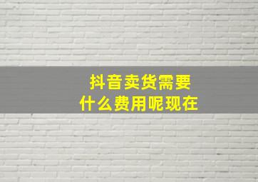 抖音卖货需要什么费用呢现在