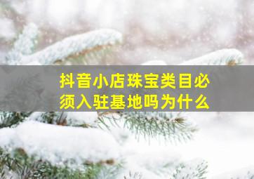 抖音小店珠宝类目必须入驻基地吗为什么