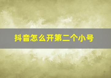 抖音怎么开第二个小号