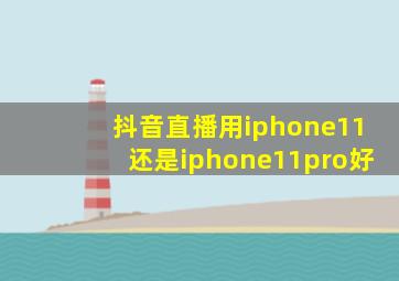 抖音直播用iphone11还是iphone11pro好