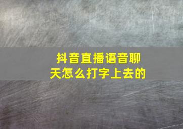 抖音直播语音聊天怎么打字上去的