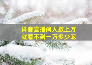 抖音直播间人数上万就看不到一万多少呢