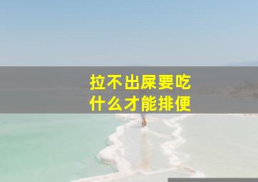 拉不出屎要吃什么才能排便