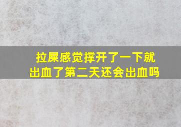 拉屎感觉撑开了一下就出血了第二天还会出血吗