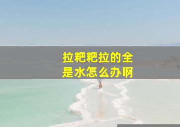 拉粑粑拉的全是水怎么办啊