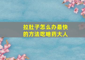 拉肚子怎么办最快的方法吃啥药大人