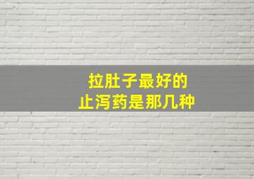 拉肚子最好的止泻药是那几种