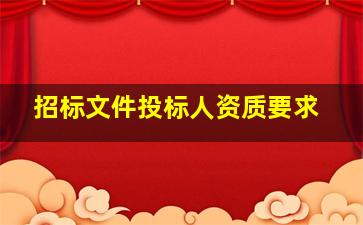 招标文件投标人资质要求