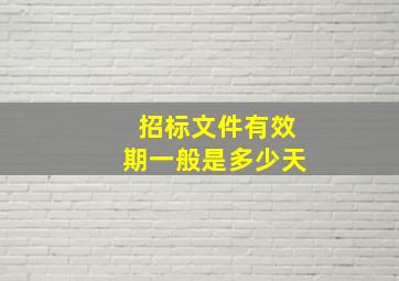 招标文件有效期一般是多少天