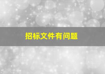 招标文件有问题