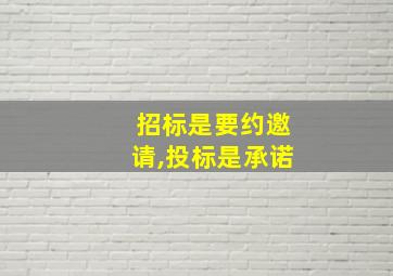 招标是要约邀请,投标是承诺