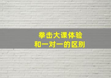 拳击大课体验和一对一的区别