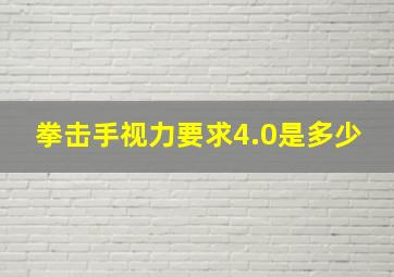 拳击手视力要求4.0是多少