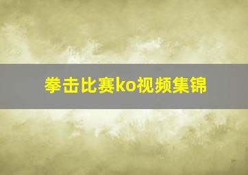 拳击比赛ko视频集锦