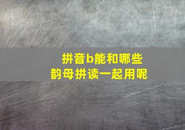 拼音b能和哪些韵母拼读一起用呢