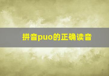 拼音puo的正确读音