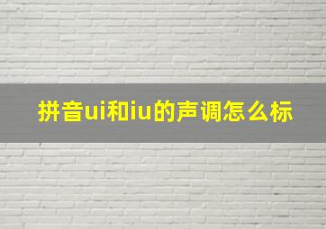 拼音ui和iu的声调怎么标