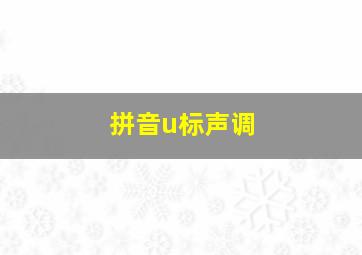 拼音u标声调