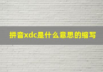 拼音xdc是什么意思的缩写