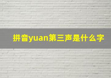 拼音yuan第三声是什么字