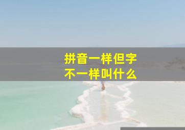 拼音一样但字不一样叫什么