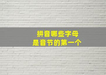 拼音哪些字母是音节的第一个