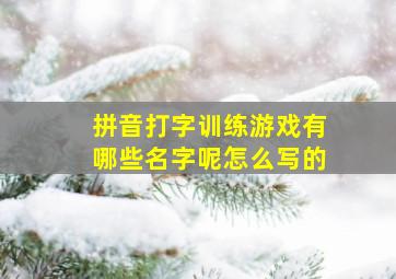 拼音打字训练游戏有哪些名字呢怎么写的