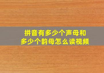 拼音有多少个声母和多少个韵母怎么读视频