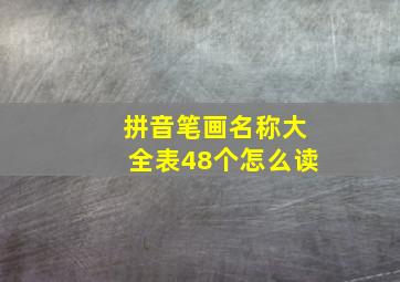 拼音笔画名称大全表48个怎么读