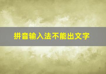 拼音输入法不能出文字