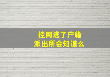 挂网逃了户籍派出所会知道么