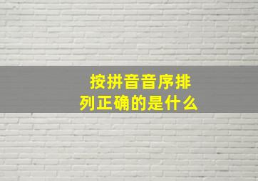 按拼音音序排列正确的是什么