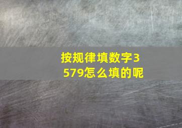 按规律填数字3579怎么填的呢