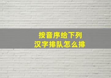 按音序给下列汉字排队怎么排