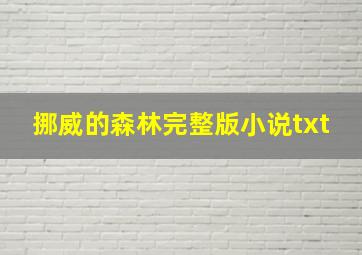 挪威的森林完整版小说txt