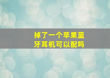 掉了一个苹果蓝牙耳机可以配吗