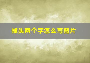 掉头两个字怎么写图片