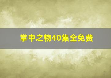 掌中之物40集全免费