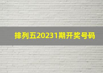 排列五20231期开奖号码