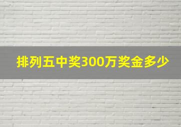 排列五中奖300万奖金多少