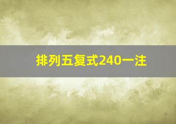 排列五复式240一注