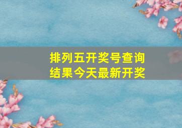 排列五开奖号查询结果今天最新开奖