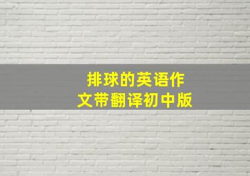 排球的英语作文带翻译初中版