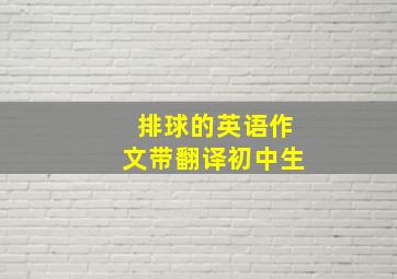 排球的英语作文带翻译初中生