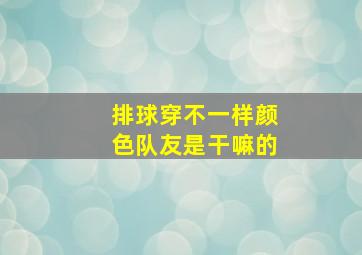 排球穿不一样颜色队友是干嘛的