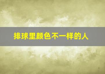 排球里颜色不一样的人