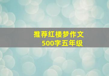 推荐红楼梦作文500字五年级