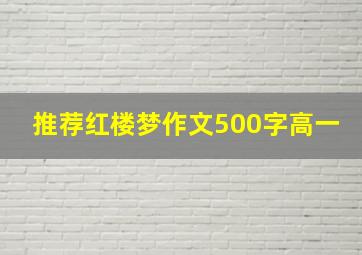 推荐红楼梦作文500字高一